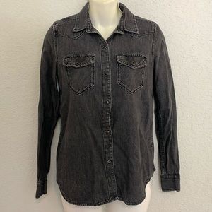 GAP Women’s Black Denim Western with Black Snap Buttons